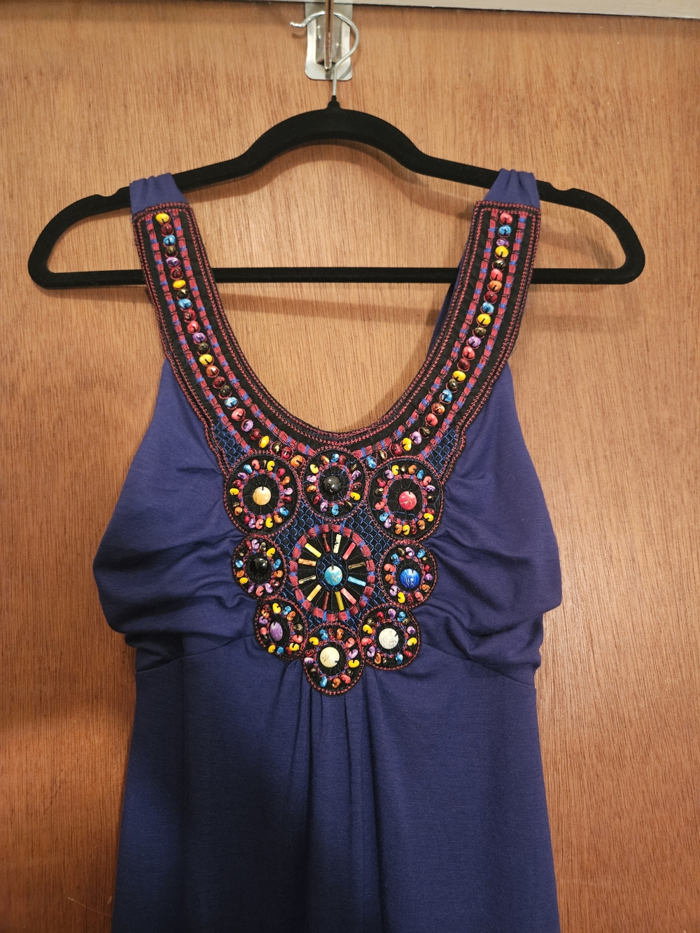 Maurices Navy Beaded Maxi Dress